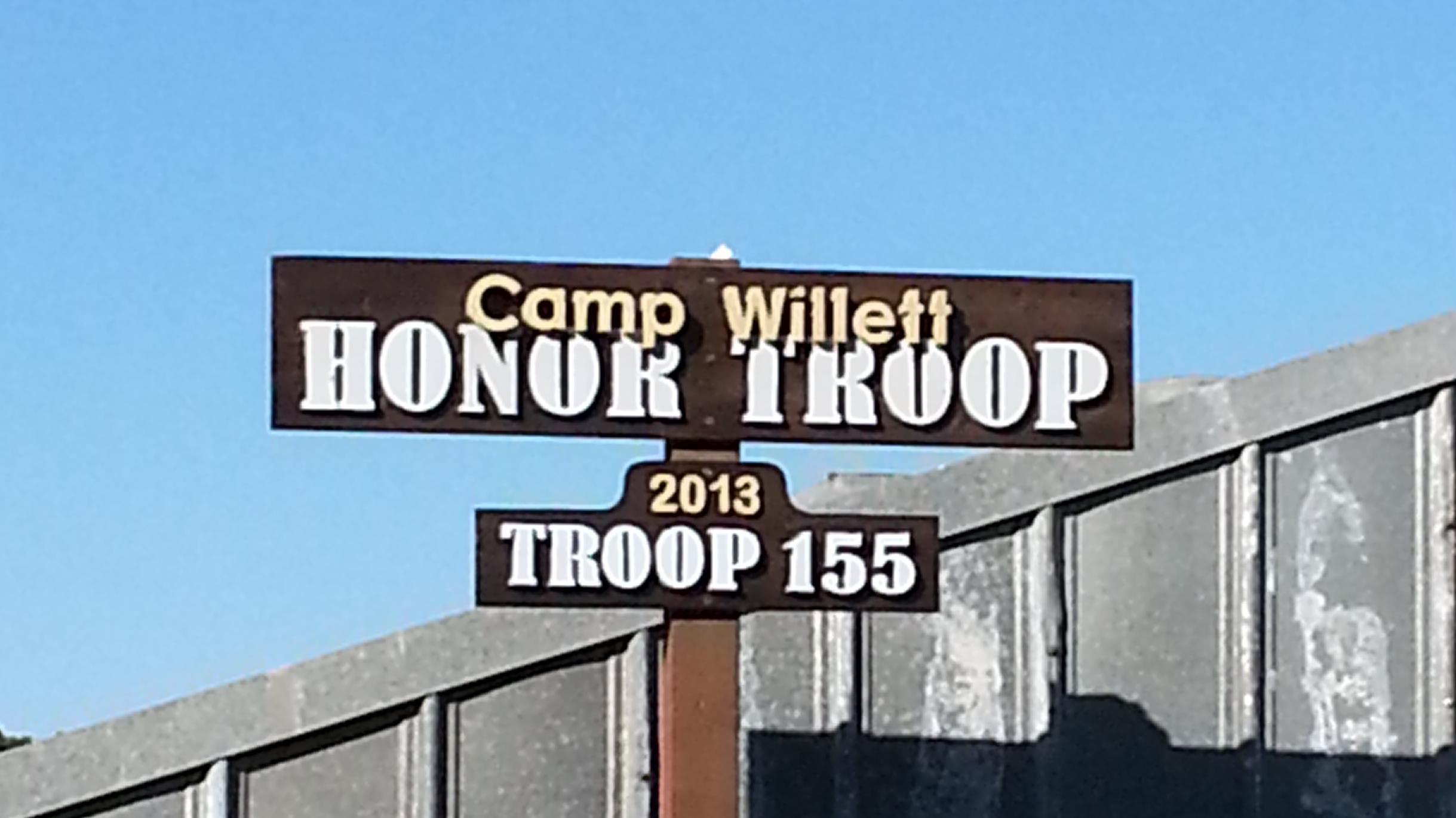 Camp Willett Sign